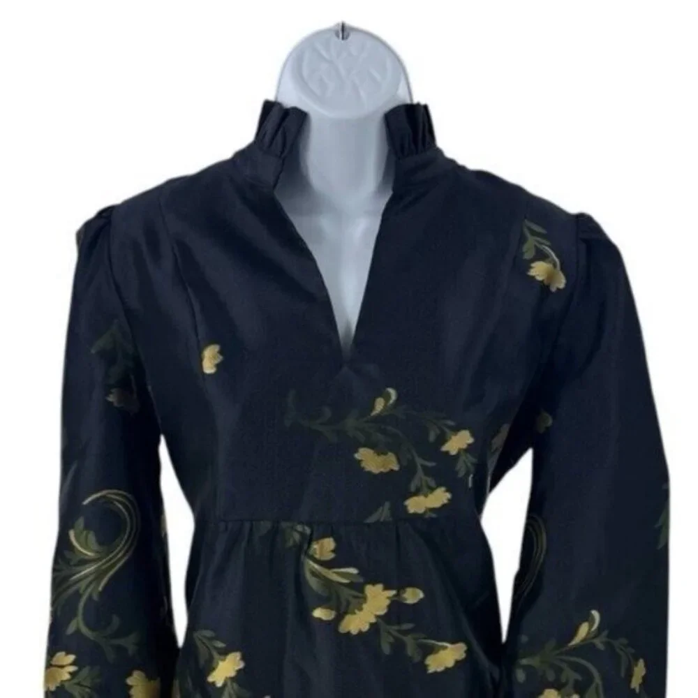 Tuckernuck | NEW Navy Jasmine Vine Jacquard Palmerston Dress Size XL - Picture 6 of 11